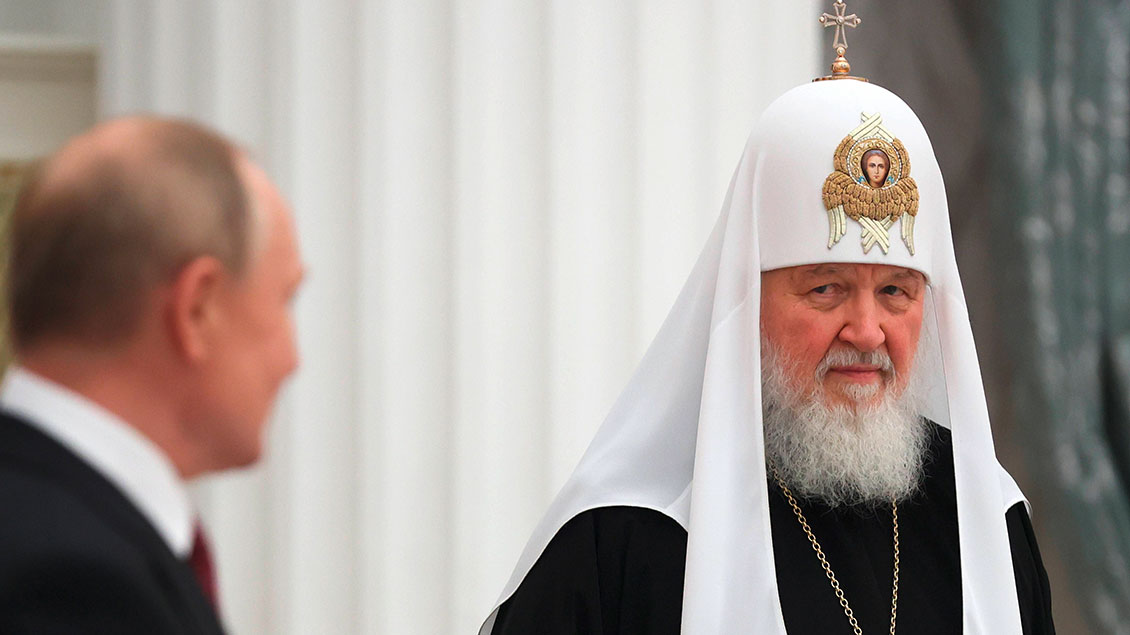 Moskauer Patriarch Kyrill und Russlands Präsident Wladimir Putin. Foto: Mikhail Metzel (SNA / Imago)