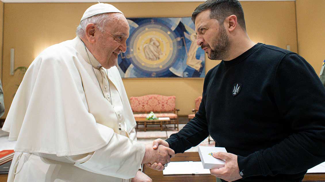 Papst Franziskus und Wolodymyr Selenskyj Foto: Vatican Media (Zuma Wire / Imago)