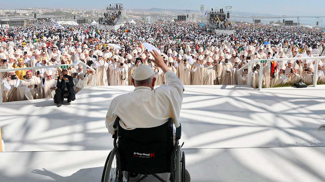 Papst Franziskus beim WJT in Lissabon Foto: ABACA, Imago
