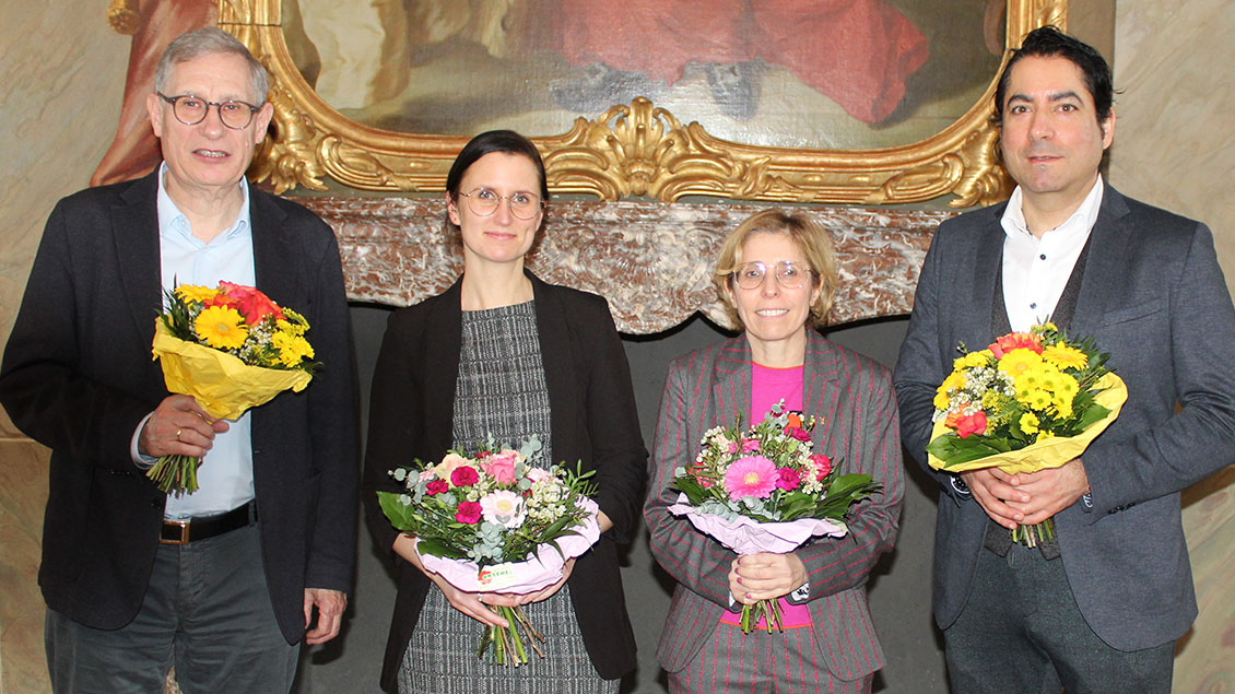von links: Professor Detlef Pollack, Manon Westphal, Professorin Daniela Bonanno und Professor Mouhanad Khorchide.